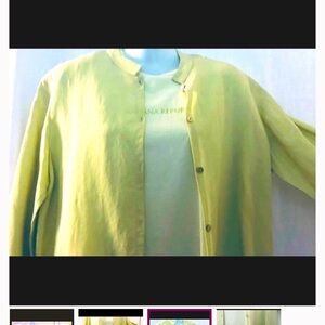 Banana Republic Elegant linen celery colour Blouse/jacket with cotton TShirt.